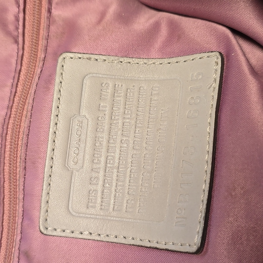 Coach Gray Leather Shoulder Bag with Chain Detail - Picture 2 of 11